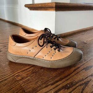 Spring Step Sosa Leather Studded Low Top Sneakers Rubber Toe Cap Sz 38 Gorpcore